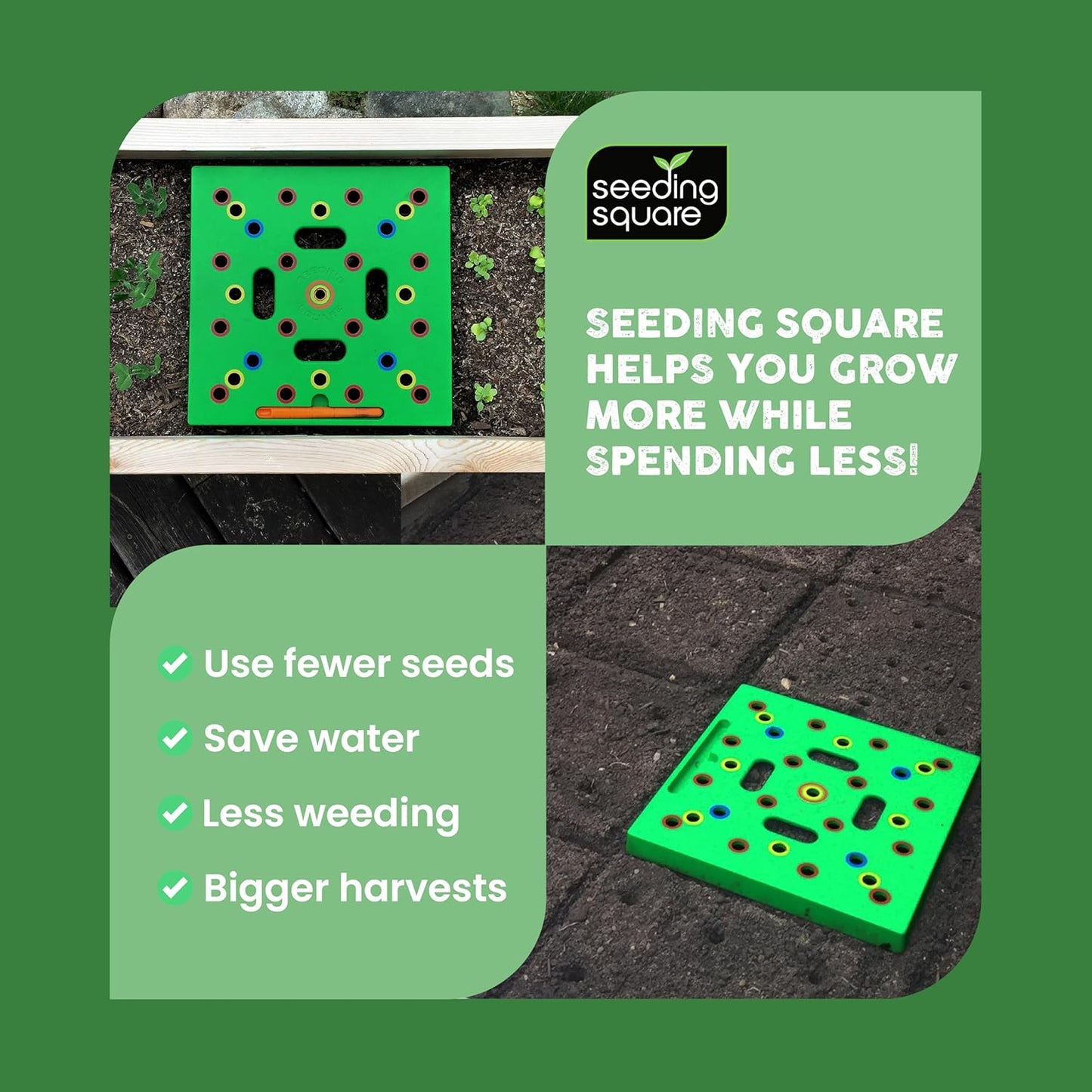 - Seed and Seedling Spacer Tool for Bigger Harvests, Organized Plants & Fewer Weeds – Color-Coded Gardening Template with Magnetic Dibber, Ruler & Planting Guide