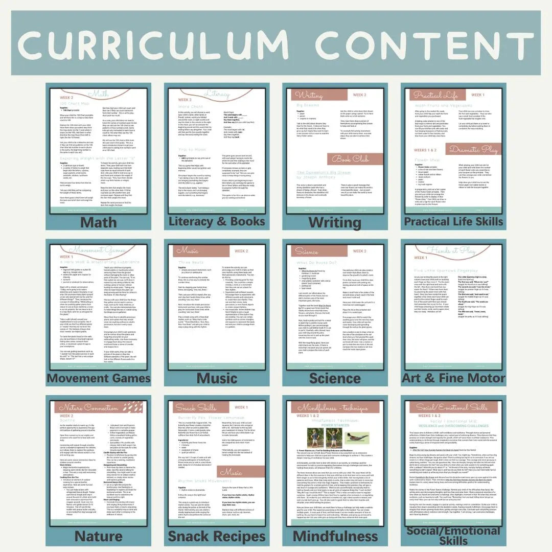 Nature-based Kindergarten Homeschool Curriculum: Secular, Whole-child focus, Hands-on