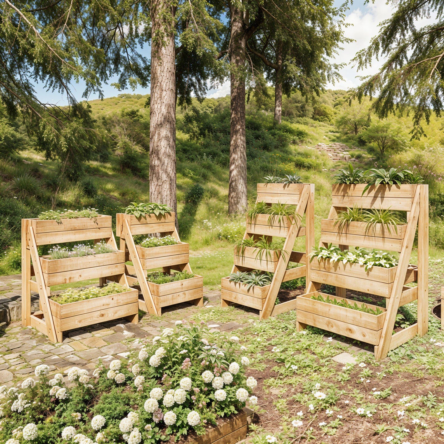 DIY 4-Tier Garden Planter Box Plans: Vertical Raised Bed (PDF)
