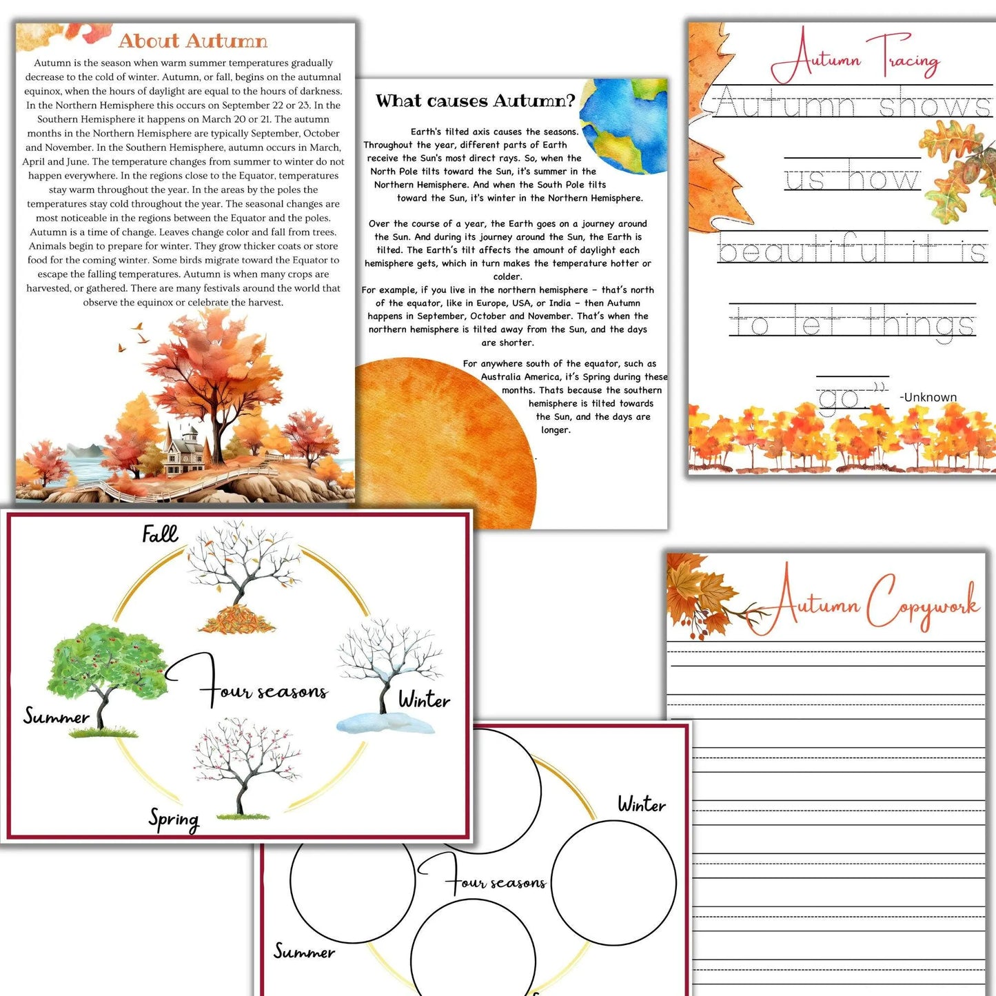 fall unit study, Mushroom unit study, Corn unit study, Fox unit study, Oak tree cycle, Fall activities, Fall nature study, Montessori fall