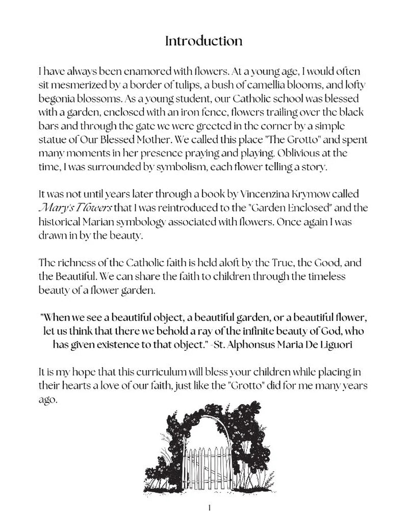 Mary's Garden of Flowers: Bible & Nature Study Downloadable Curriculum