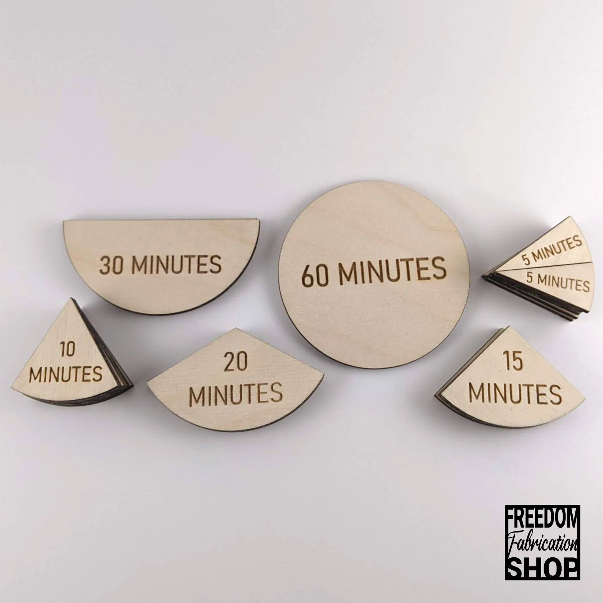 Time Fraction Learning Circles | Learn to tell time | STEM Montessori Wood Math Manipulatives