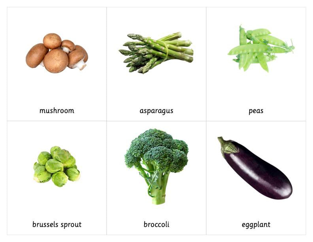 Vegetable Montessori 3 Part Cards