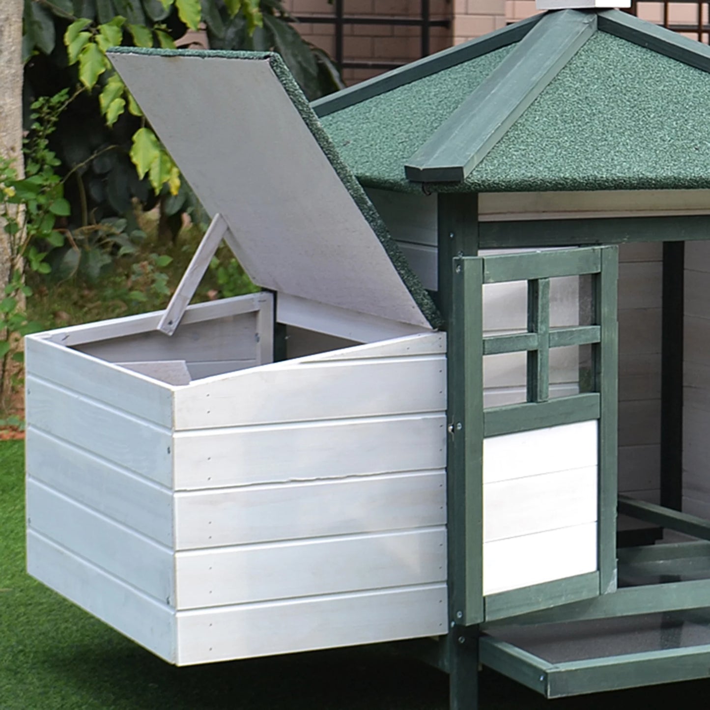 Chicken Coop Hen House /w Cottage Style, Green