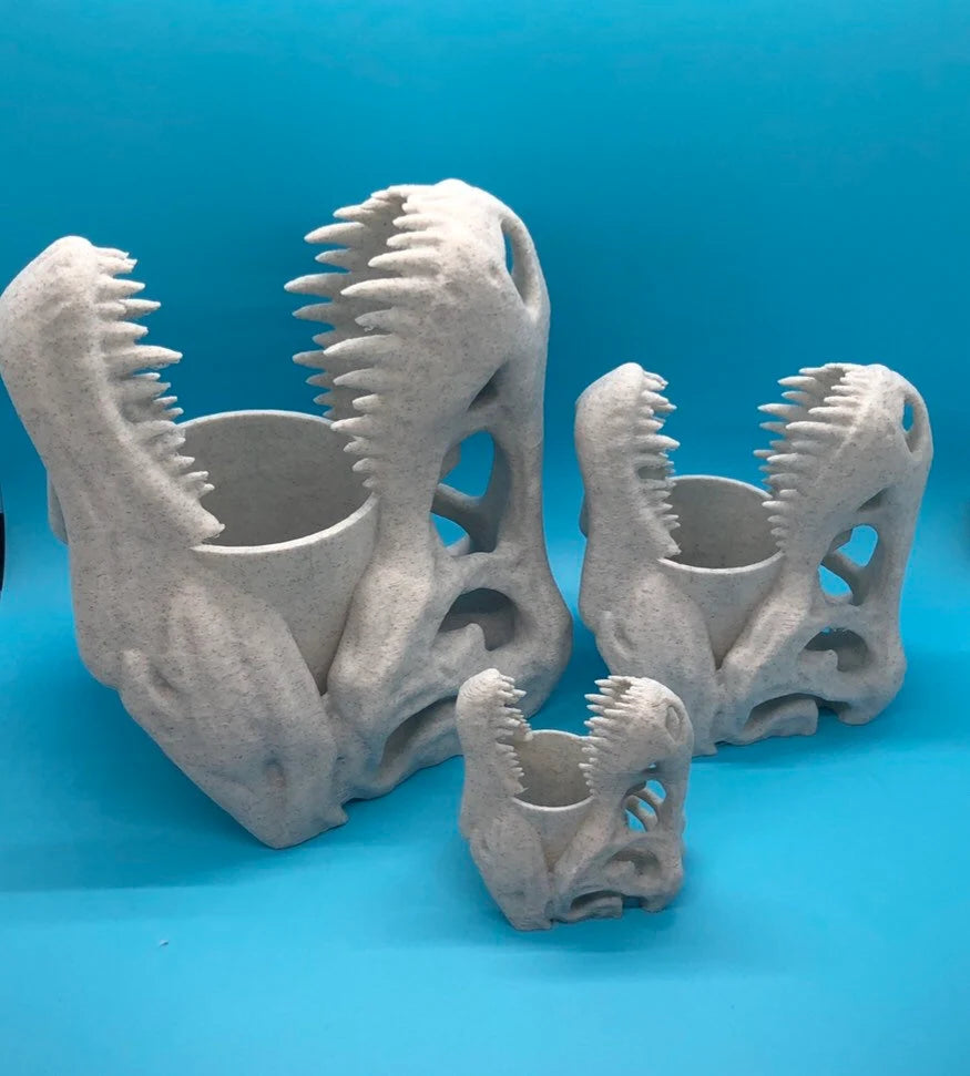 T-Rex Planter, Dinosaur Plant Pot, Dino Skull Planter, Fossil Planter, T-Rex Desk Décor, Dinosaur Skull Pot, Dino Succulent Pot, Dino Pot