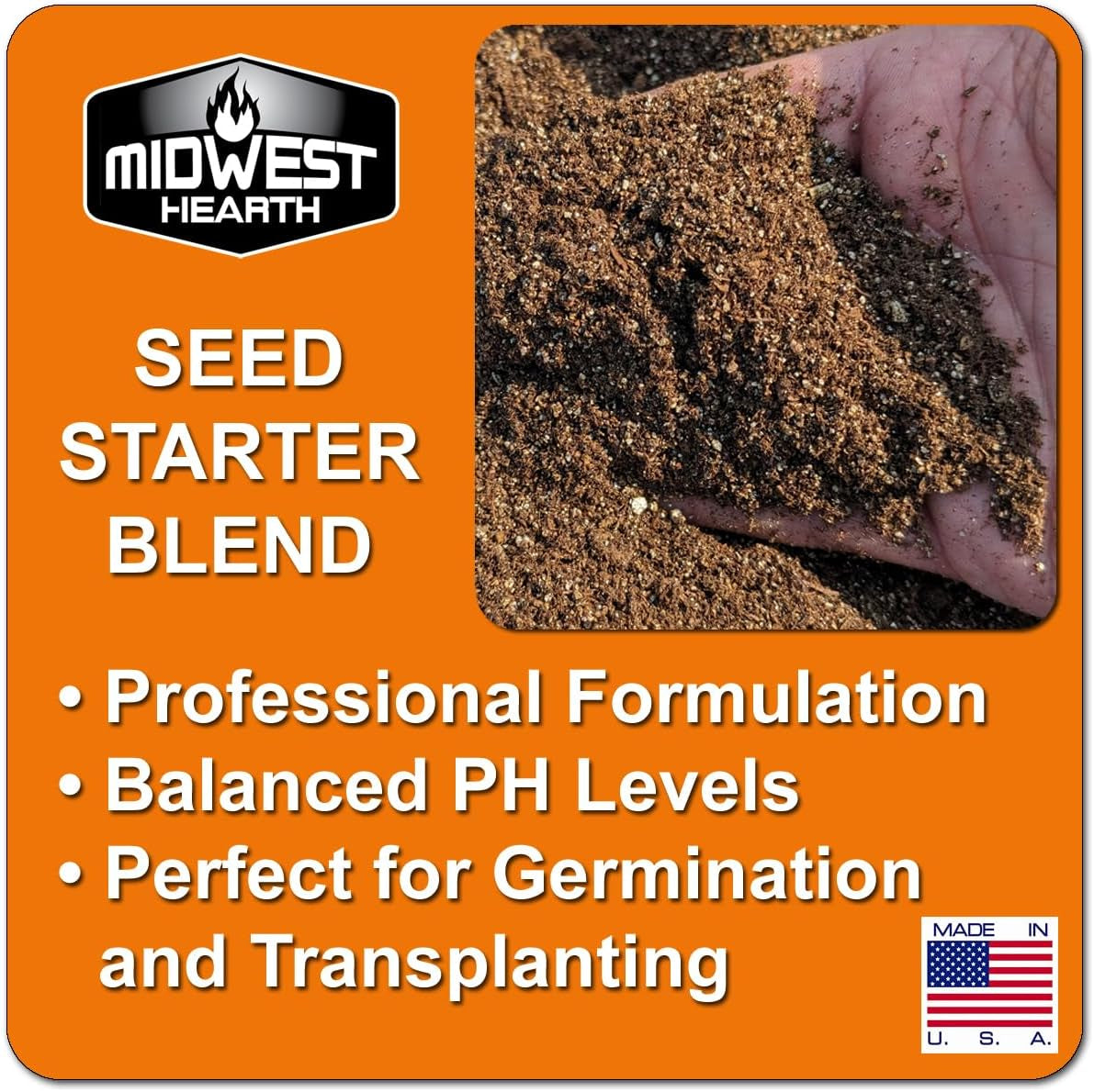 Premium Seed Starter Potting Soil Mix for Optimal Germination & Growth - 4 Dry Quarts - Made in USA