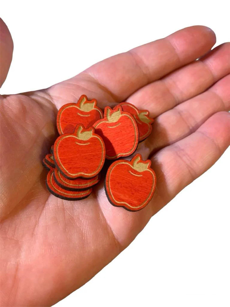 100 assorted apple counters loose parts manipulatives, 100 board counters, learn about weather, sensory play,