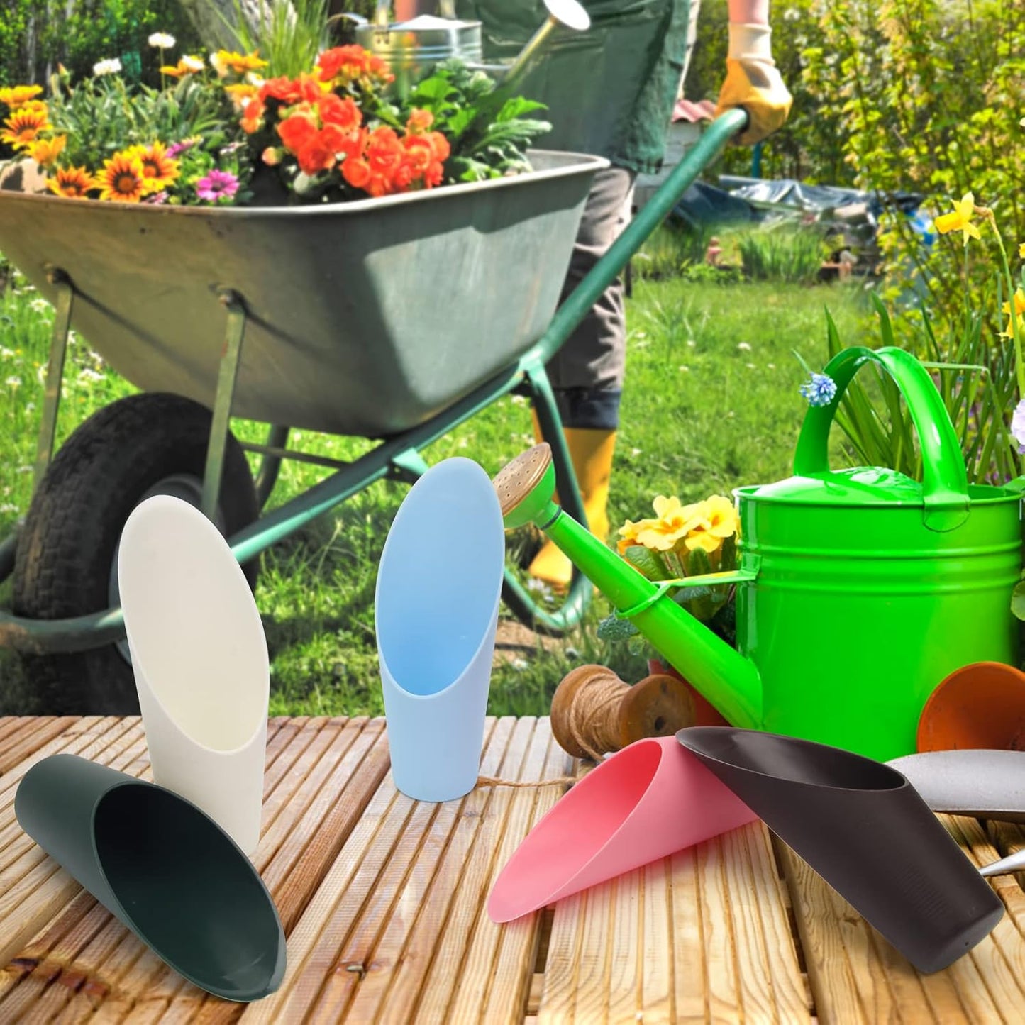 Bonsai Soil Scoops, 5 PCS Plastic Garden Soil Scoops, Colorful Small Soil Scoops, Gardening Tools