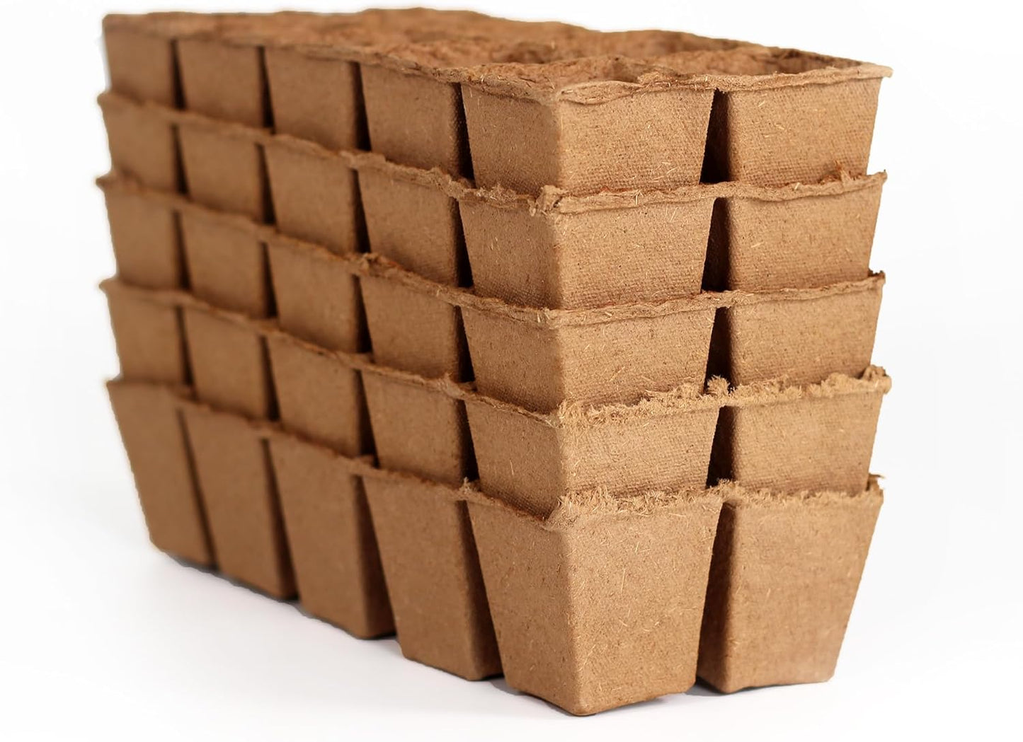 2" Naked Pots Seedling Trays | Natural Plantable Seed Starter Trays | OMRI-Listed Biodegradable | Earth Friendly Contains No Peat | 100 Cell 2 Inch Tray (100, 2 Inch Tray)