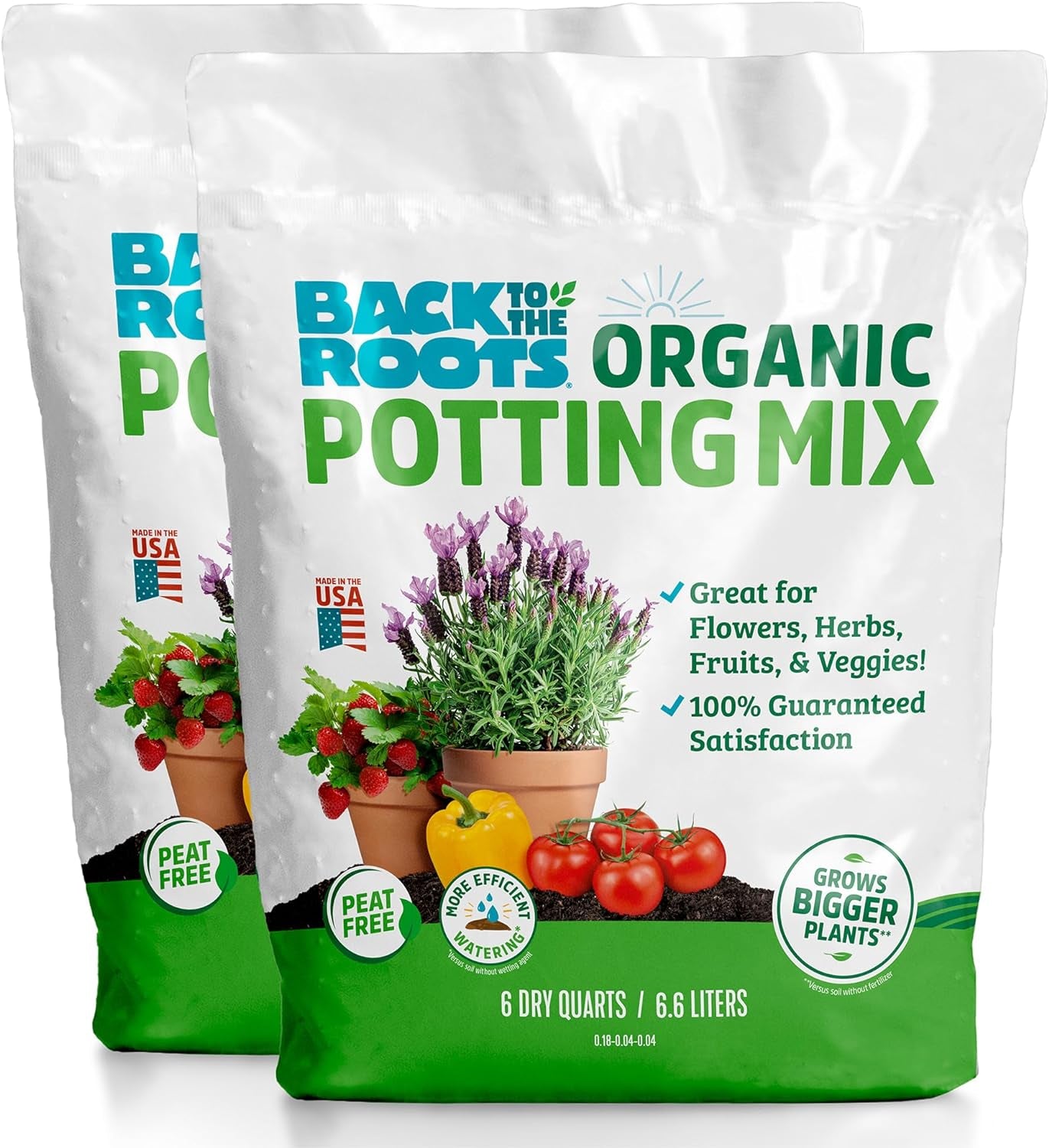 100% Organic Potting Mix (Value 12 Quart) | Premium Blend | Made in The USA