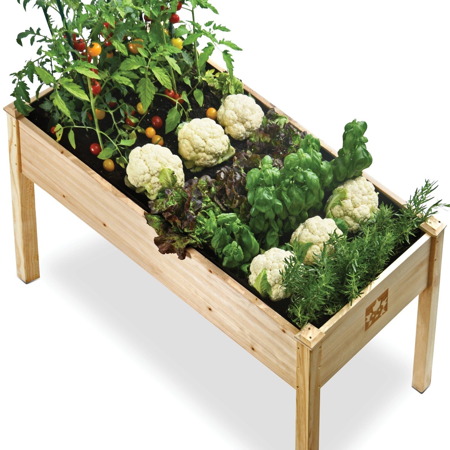 Raised Garden Bed - Elevated Wood Planter Box with Bed Liner