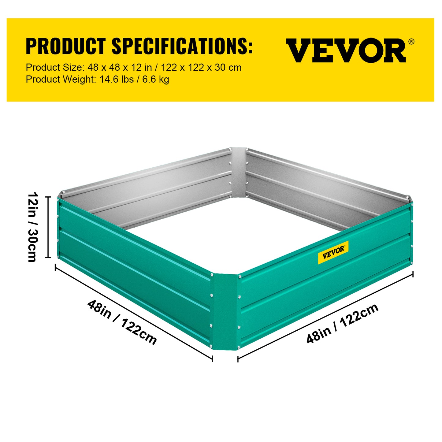 VEVOR Galvanized Raised Garden Bed Planter Box for Plant Flower Vegetable