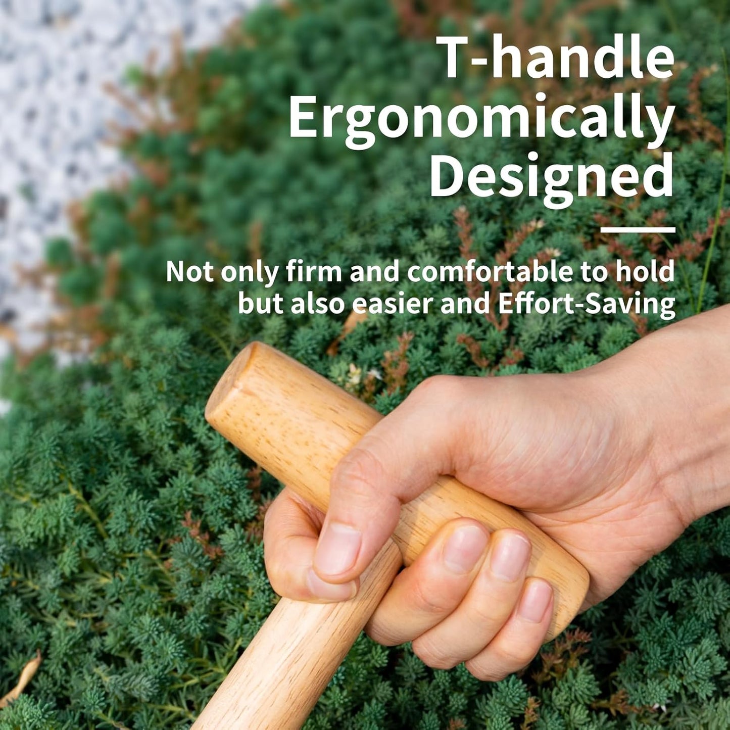 Hand Dibber Garden Tool, Seed Planter Tool with Wood Handle for Sowing Seed - 5" Seed Dispenser for Planting Steel Garden Dibber, Transplanting Plants,Planting Bulb,Digging