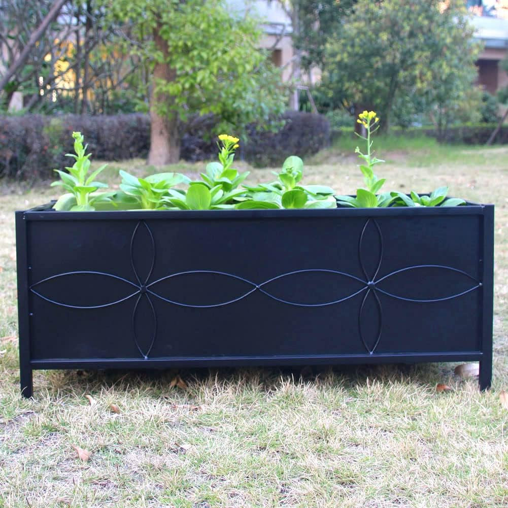 Sturdy Raised Garden Bed with Inner Fabric Liners for Vegetables Flower, Planter Box for Backyard Patio Balcony. Inner Size: 33.85x14.17x11 inch