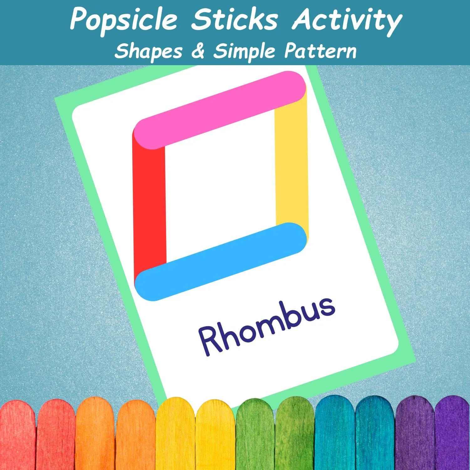 Popsicle Sticks Shapes Activity | Kids Learning Shapes & Patterns | Montessori Shapes Activity | Preschool Printables | Homeschool Resources