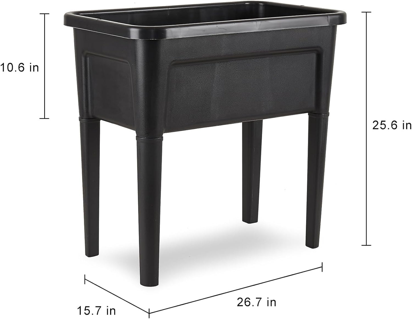4 Pcs Plastic Raised Garden Beds with Legs,16 Gallon Outdoor Elevated Garden Planter Box,Perfect for Flowers, Vegetables, and Herbs