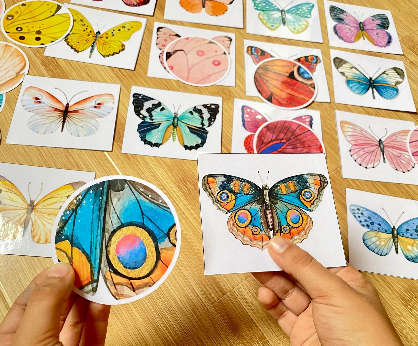 Butterfly Pattern Matching Cards, Montessori Materials, Preschool Printable, Homeschool Learning, Kindergarten Activity