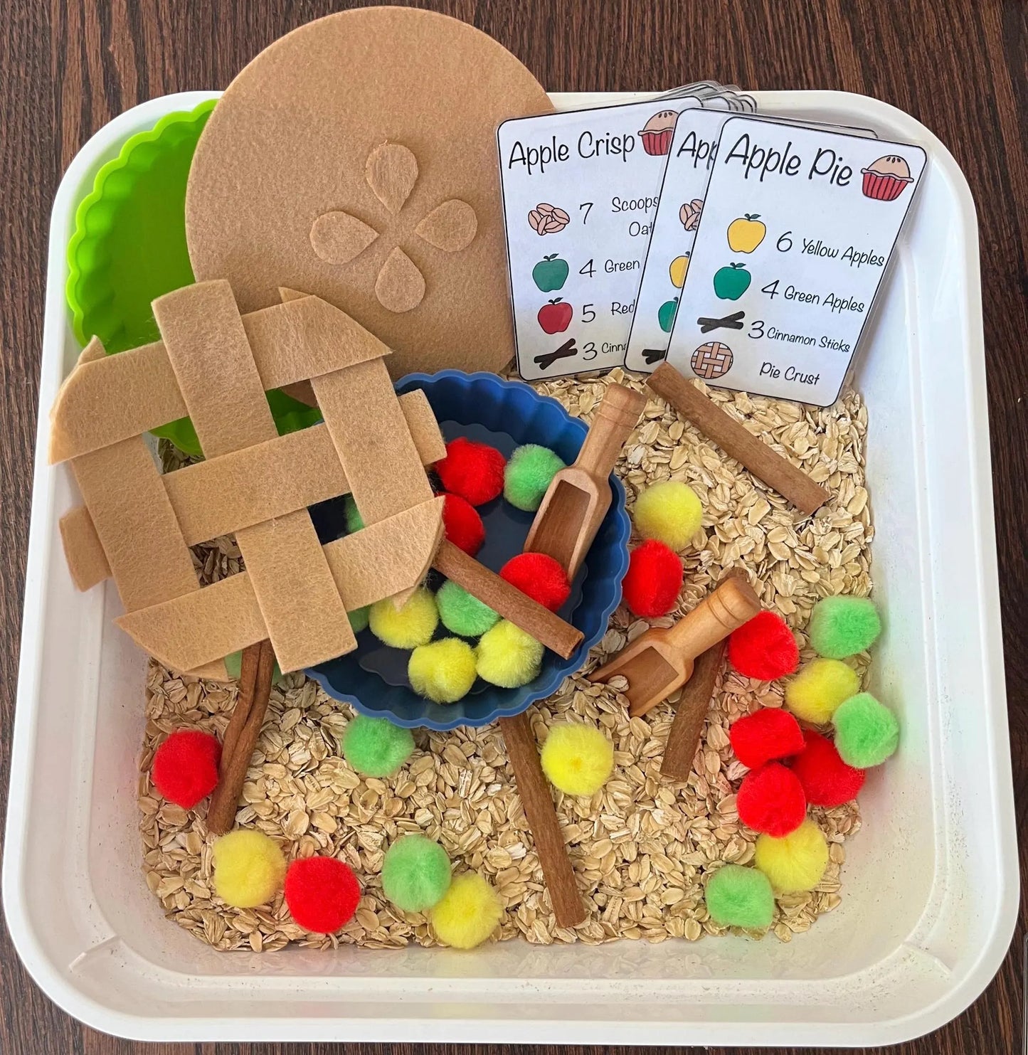Make a Apple Pie | Sensory Bin | Preschool Fall Unit Study Game | Homeschool Learning