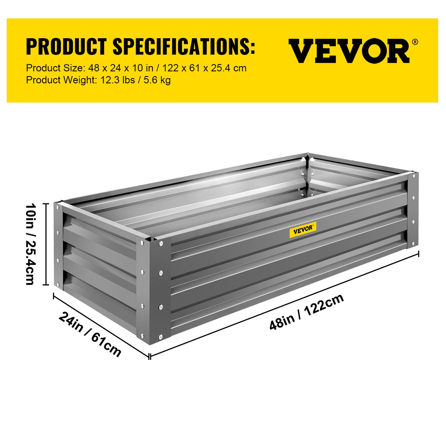 VEVOR Galvanized Raised Garden Bed Planter Box for Plant Flower Vegetable
