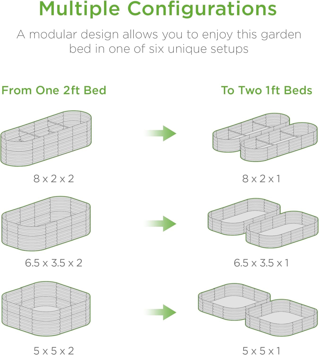 8x2x2ft Metal Raised Garden Bed, Oval Outdoor Deep Root Planter Box for Vegetables, Herbs w/ 4 Support Bars, 215 Gal Capacity - Charcoal