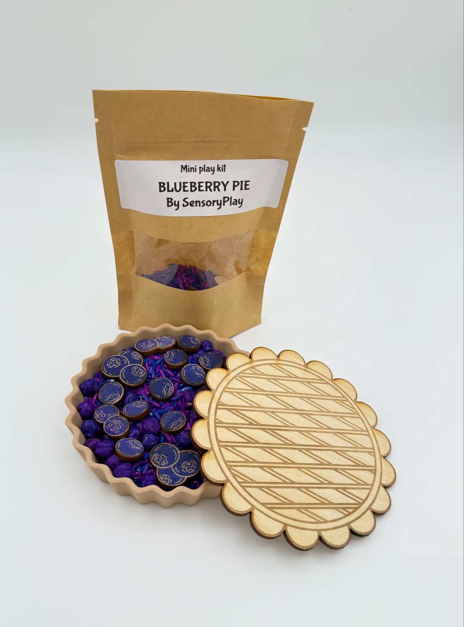 Pie sensory play set, pi day activity, pie crust sensory activity, apple pie sensory filler,  filler set with pies, fun sensory