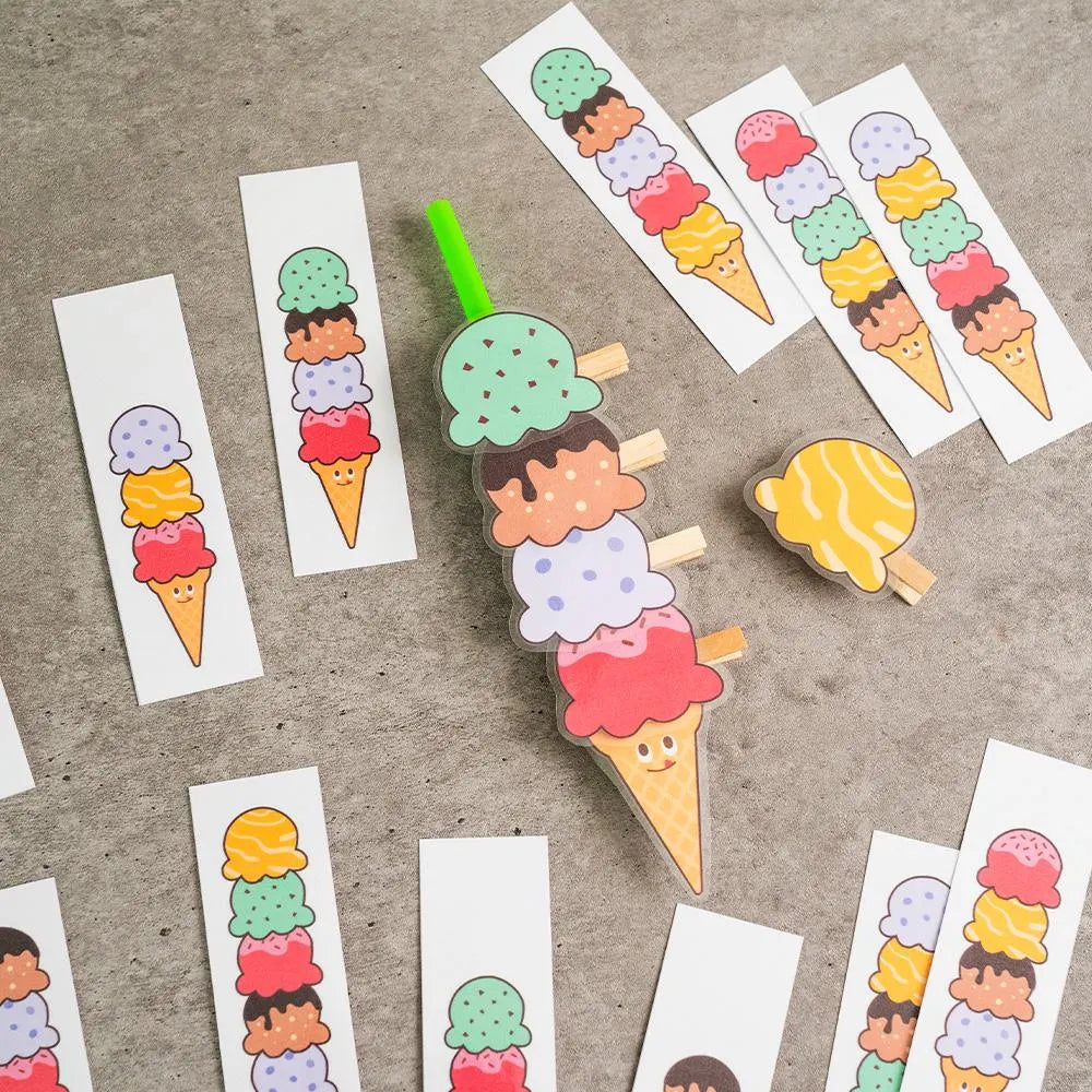 Ice Cream Builder Activity – Printable PDF | Preschool & Pre-K | Fine Motor Skills | Montessori | Matching Game