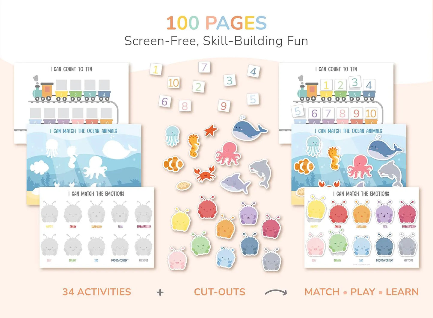 Printable Toddler Busy Book, Quiet Book for Kids, Preschool Learning Binder, Montessori-Inspired Activities, Homeschool Digital Resource