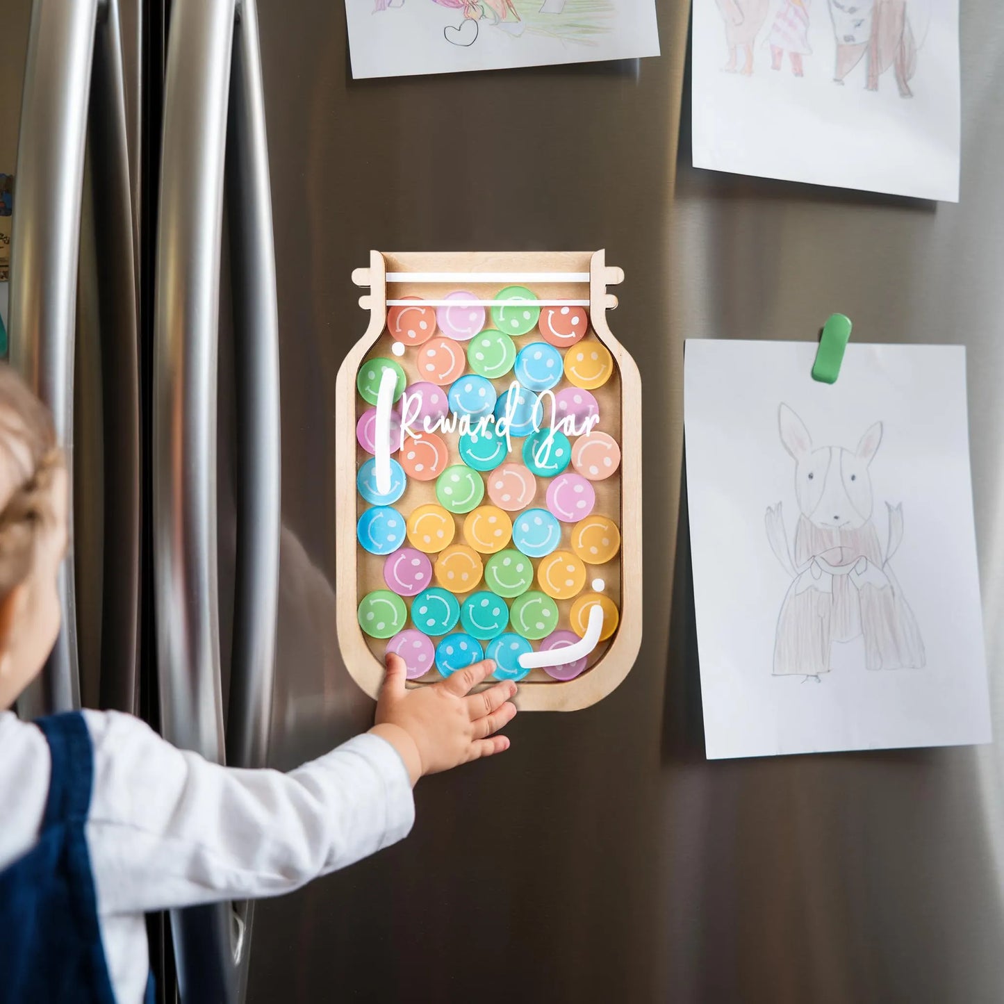 Magnetic Reward Jar, DIY Potty Training Toddler Gift, Chore Chart for Kids Star Reward System, Back to School Gift, Fridge Magnet