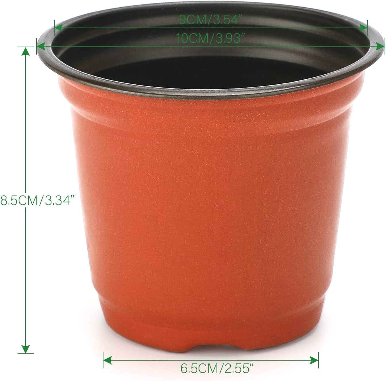 100 Pcs 4" Plastic Plants Nursery Pot/Pots Seedlings Flower Plant Container Seed Starting Pots,4 Inch,Red