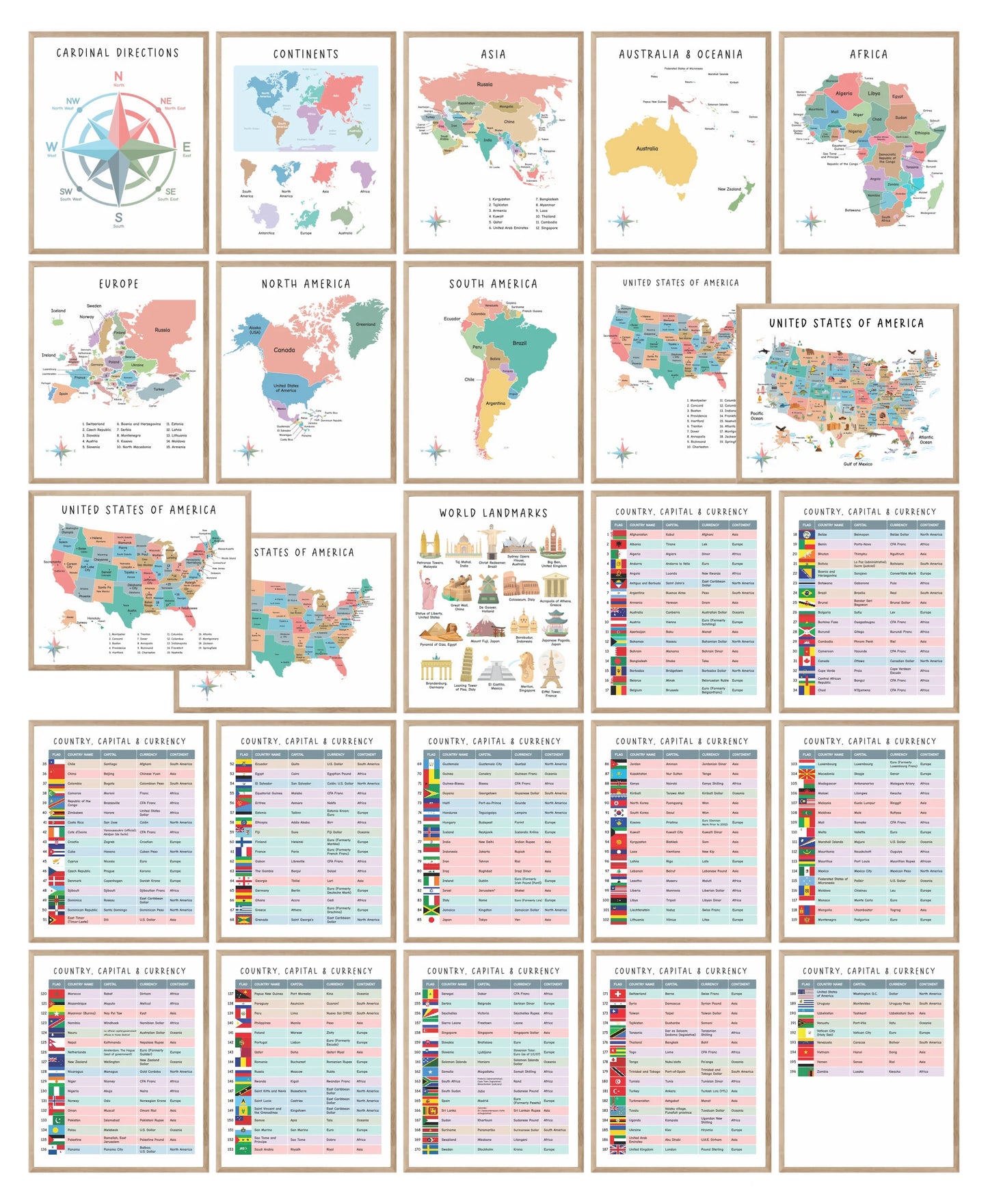 Set of 225 Educational Posters, Neutral Montessori Classroom Decor, Playroom, Homeschool Learning Prints, Homeschool Printable Toddler