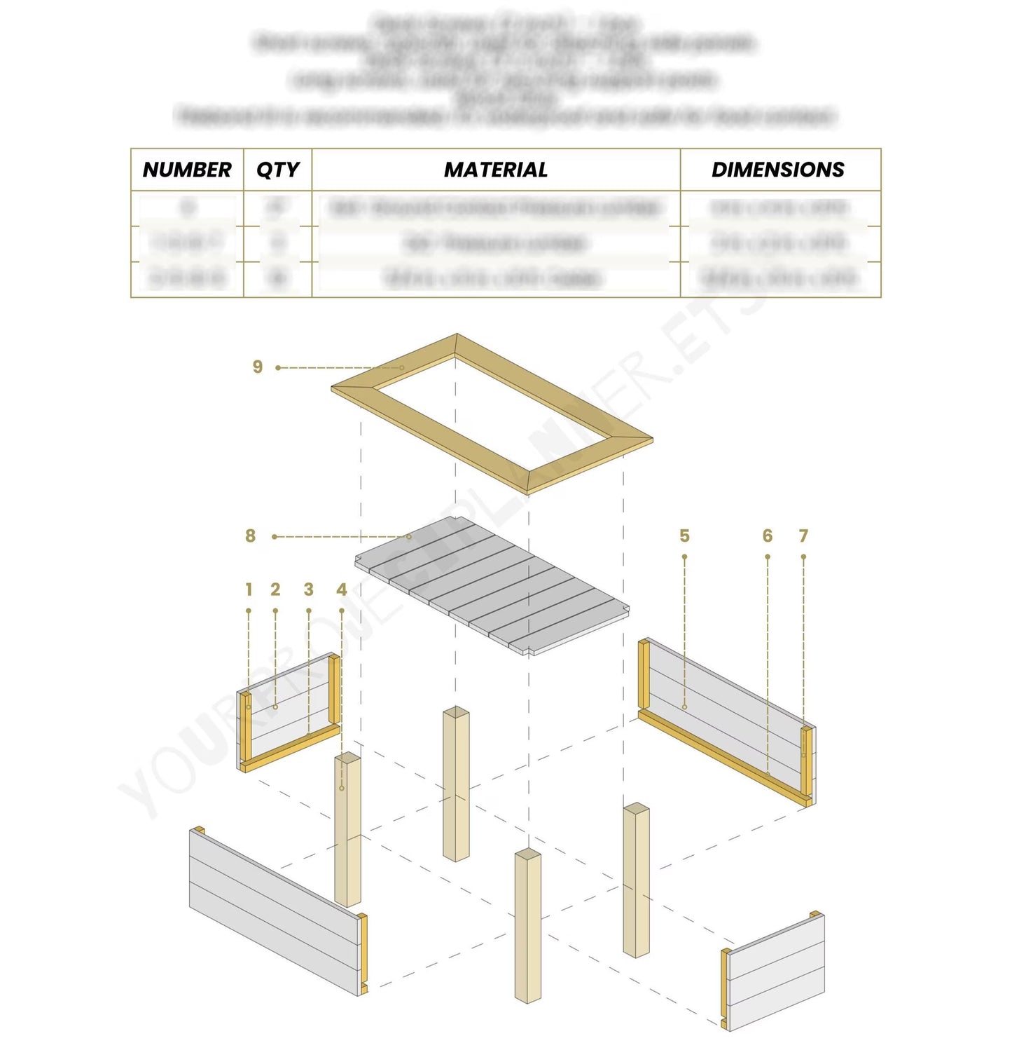 Raised Garden Bed Plans - Cedar Planter Box - DIY Cedar Elevated Planter - Raised Bed Plans - PDF for Vegetables, Herbs, Flowers