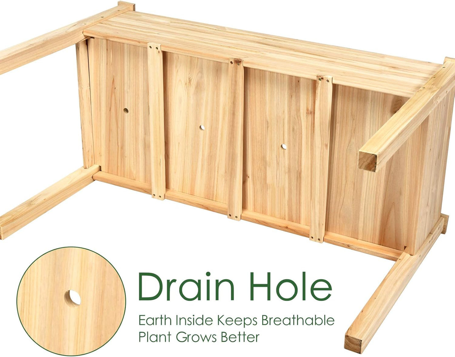 Raised Garden Bed Kit Elevated Planter Box for Vegetables Fruits Herb Grow, Heavy Duty Natural Cedar Wood Frame Gardening Planting Bed for Deck Patio Yard, 49.5"X23.5"X30.0"