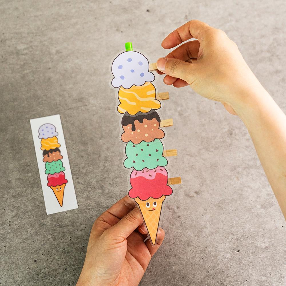 Ice Cream Builder Activity – Printable PDF | Preschool & Pre-K | Fine Motor Skills | Montessori | Matching Game