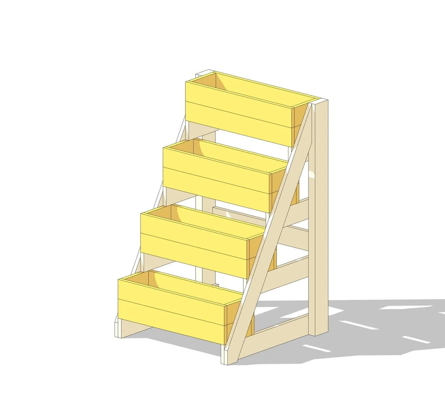 DIY 4-Tier Garden Planter Box Plans: Vertical Raised Bed (PDF)