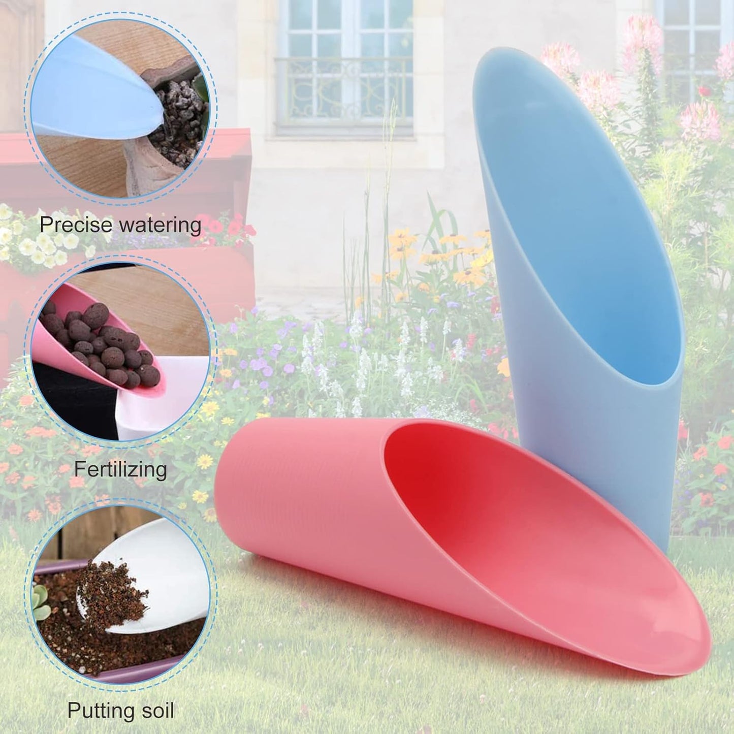 Bonsai Soil Scoops, 5 PCS Plastic Garden Soil Scoops, Colorful Small Soil Scoops, Gardening Tools
