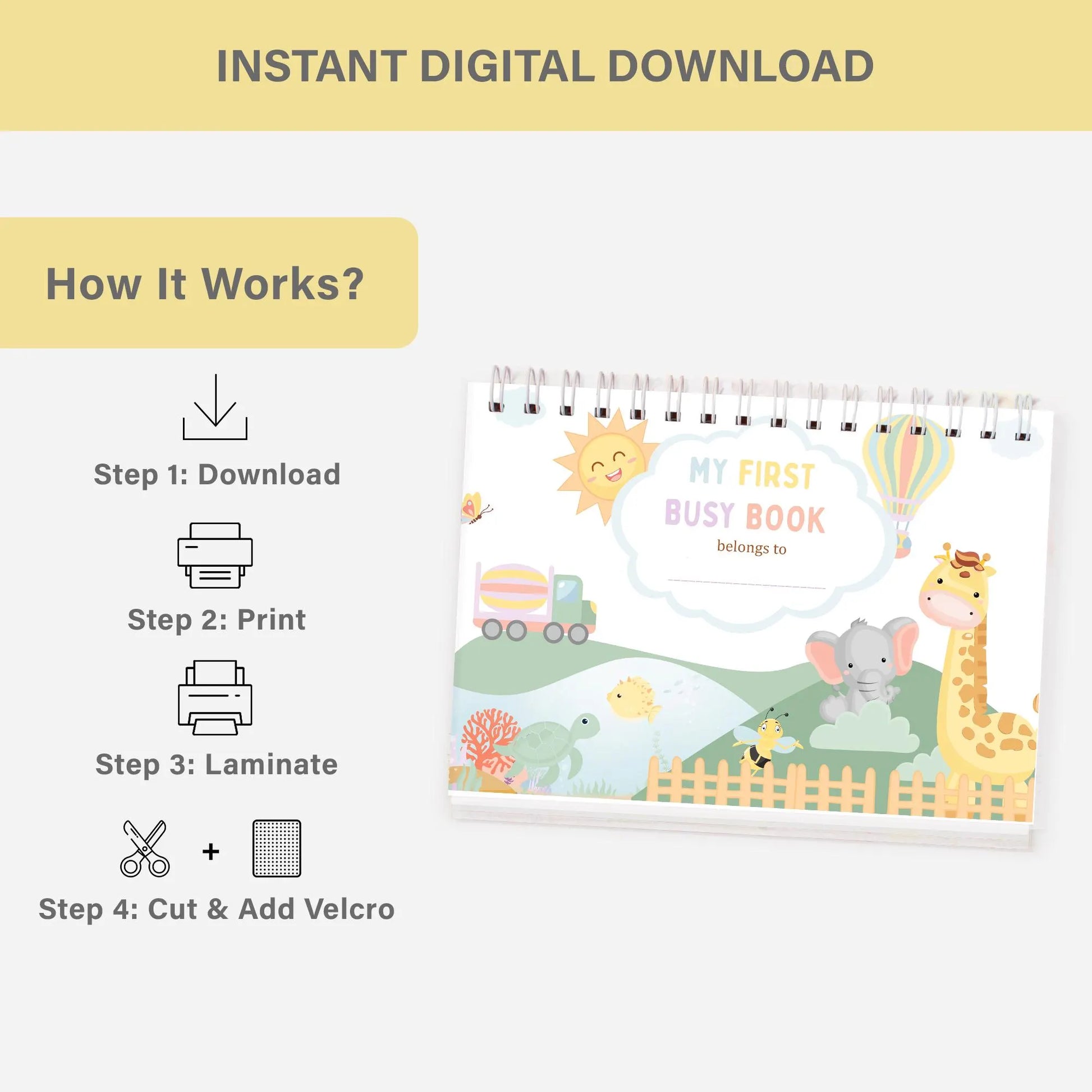 Toddler Busy Book Preschool Learning Binder For Toddler Quiet Book For Kids Homeschool Resources Busy Binder Montessori Activity PRINTABLE