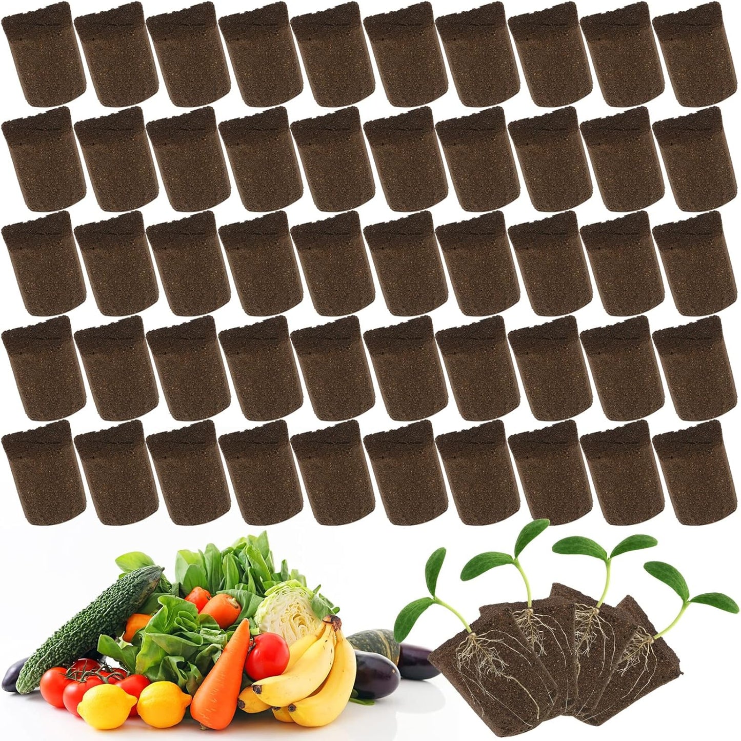 Hydroponic Sponges Grow Starter Pods Organic Growth Sponge Starter Plugs for Plant Cloning Growing (50 Pcs)
