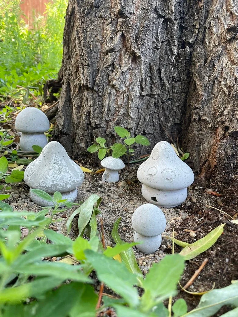 Mushrooms Concrete Garden Planter Decorations Pots Fairy Vegetable