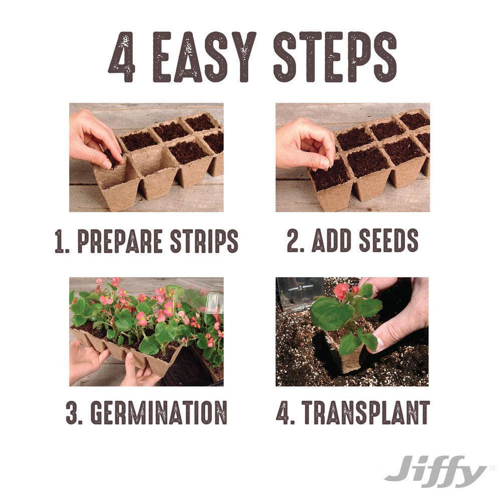 Peat Strips Seed Starter Kit , 50 Pots , Jiffy