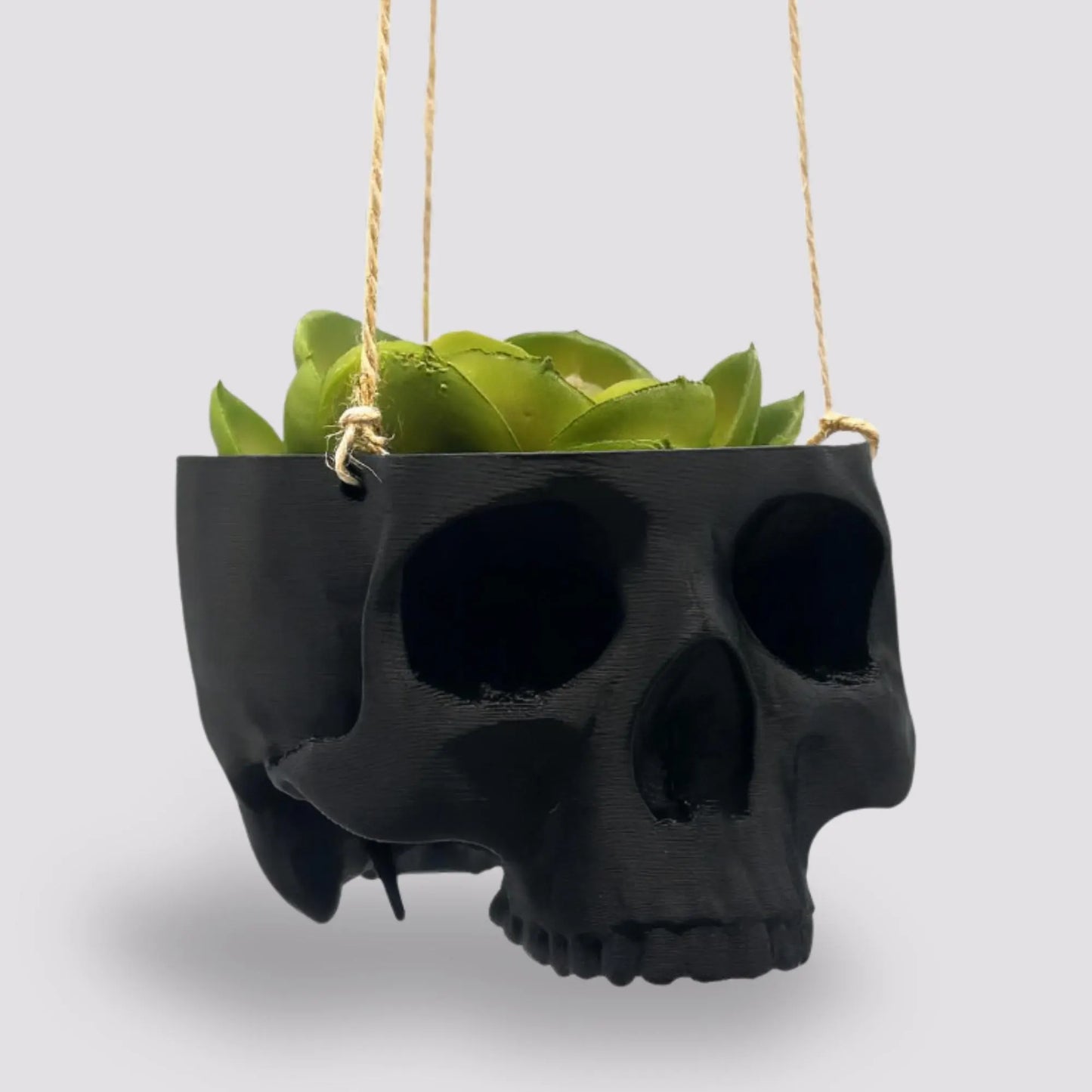 Skull Hanging Planter Pot, hanging kit included - Succulent Planter - 3D Printed - skull planter pot - halloween decor - Plant Horror Gothic