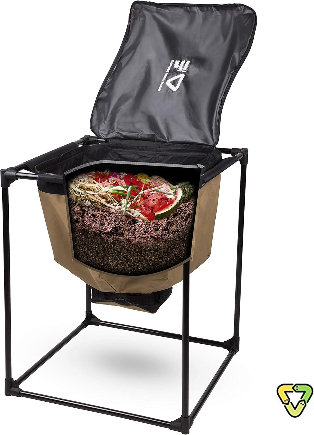 Bag Worm Composting Bin Version 2 - Easy Harvest with Fully Removable Zipper-Free Bottom