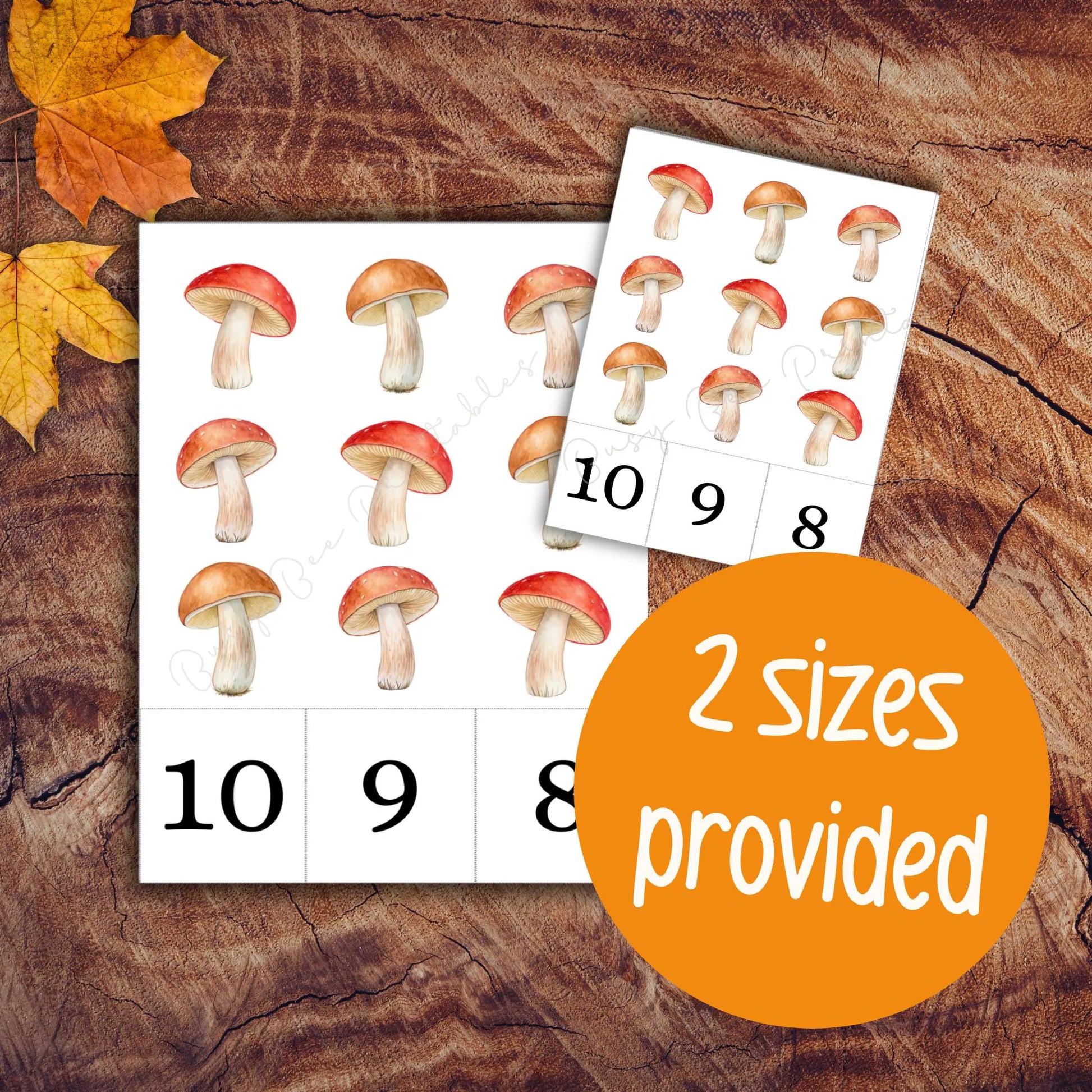 Autumn Count and Clip Cards, Fall Nature Counting Activity for Toddlers & Preschool, Montessori Printable