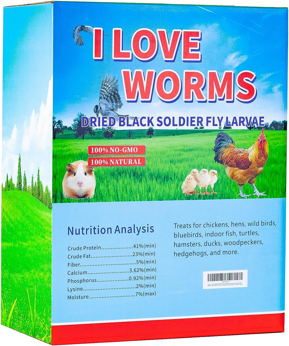 Dried Black Soldier Fly Larvae (10lb), 100% Natural Non-GMO, Treat for Chickens, More Calcium Chicken Feed Than Mealworms