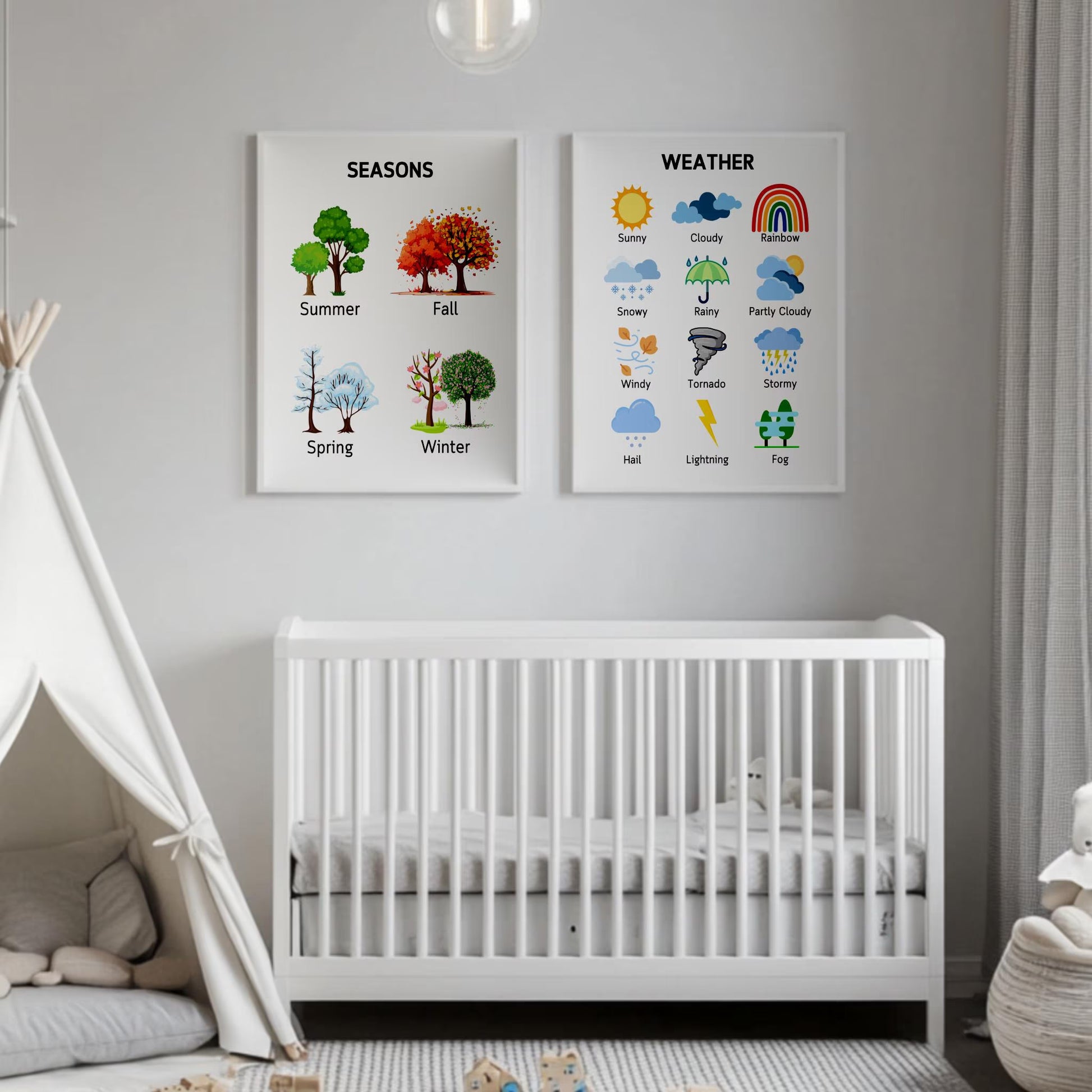 12 Montessori-Inspired Educational Posters | Preschool & Homeschool Learning Charts | Alphabet, Numbers, Shapes and More Printables