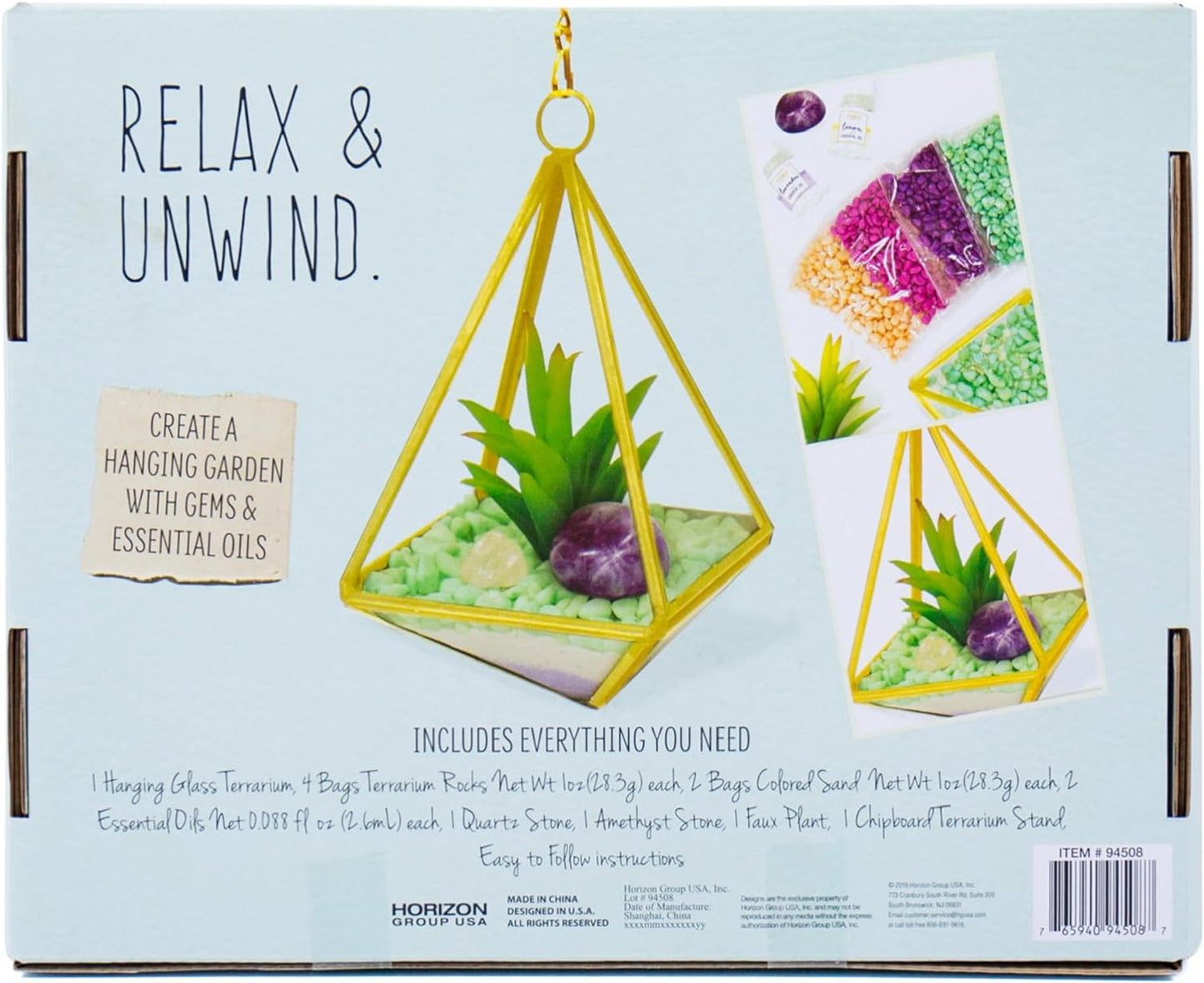 D.I.Y. Crystal Terrarium, Terrarium Kit, DIY Terrarium Kit, Kids Terrarium Kit, Craft Kit, Terrarium Kit for Kids, Arts and Crafts for Kids, Gifts for Kids, Little Girl Gifts, Ages 8+