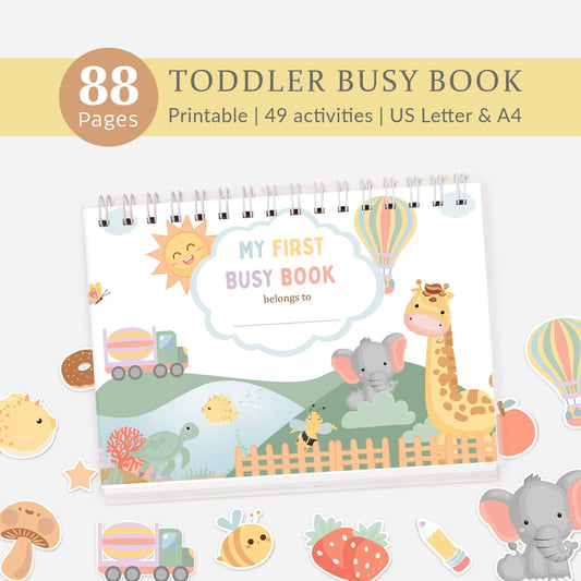 Toddler Busy Book Preschool Learning Binder For Toddler Quiet Book For Kids Homeschool Resources Busy Binder Montessori Activity PRINTABLE