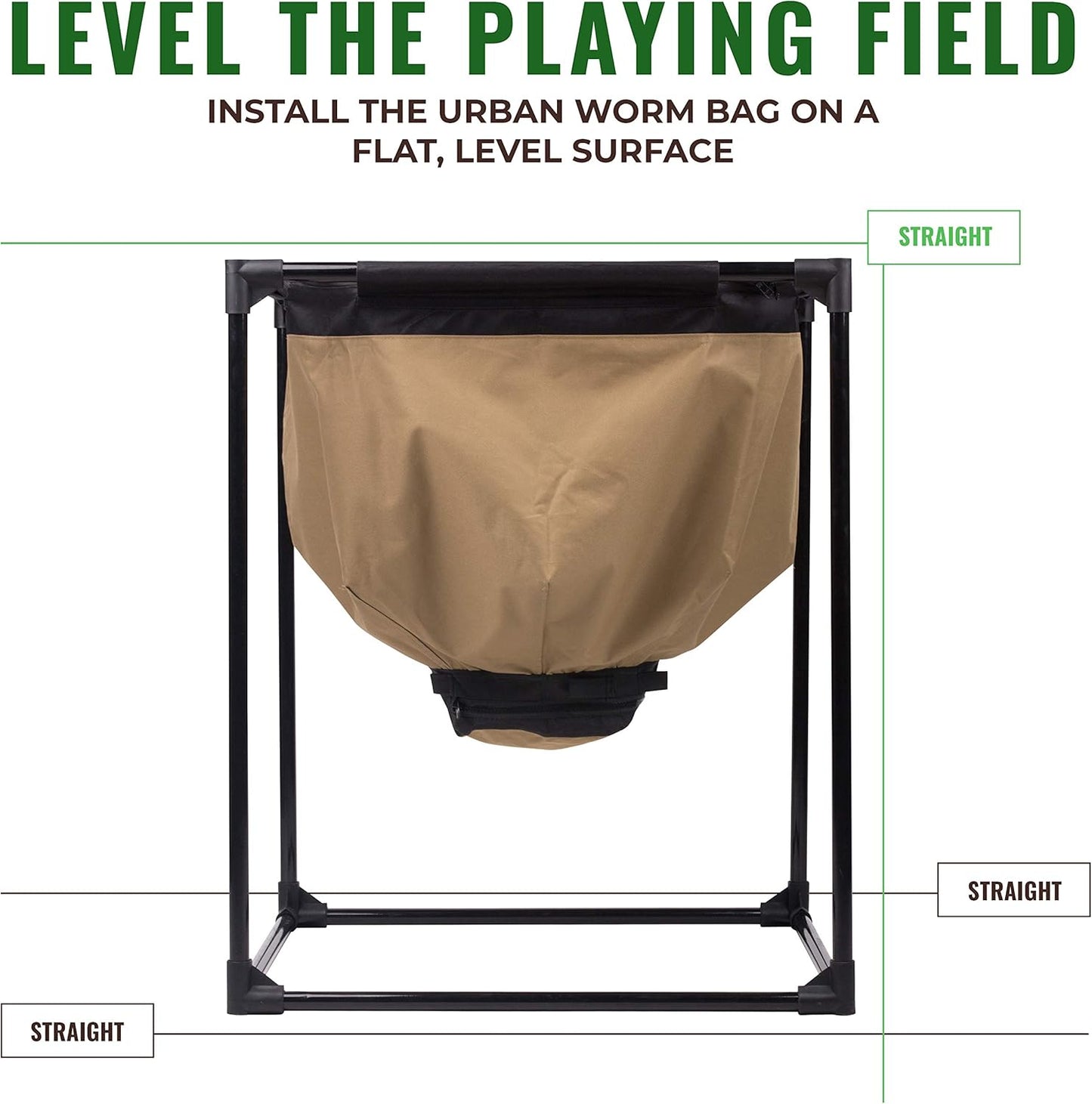 Bag Worm Composting Bin Version 2 - Easy Harvest with Fully Removable Zipper-Free Bottom