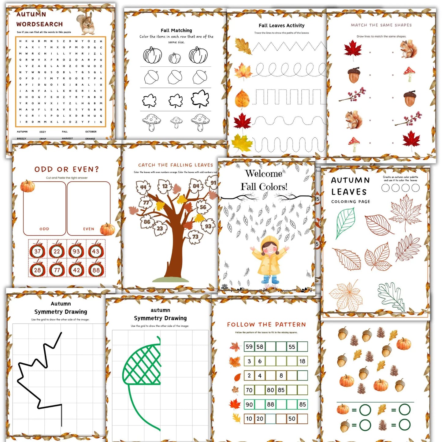 fall unit study, Mushroom unit study, Corn unit study, Fox unit study, Oak tree cycle, Fall activities, Fall nature study, Montessori fall