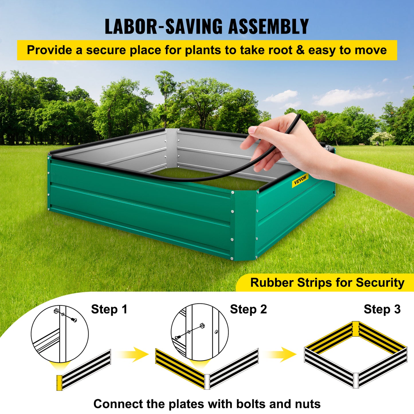 VEVOR Galvanized Raised Garden Bed Planter Box for Plant Flower Vegetable