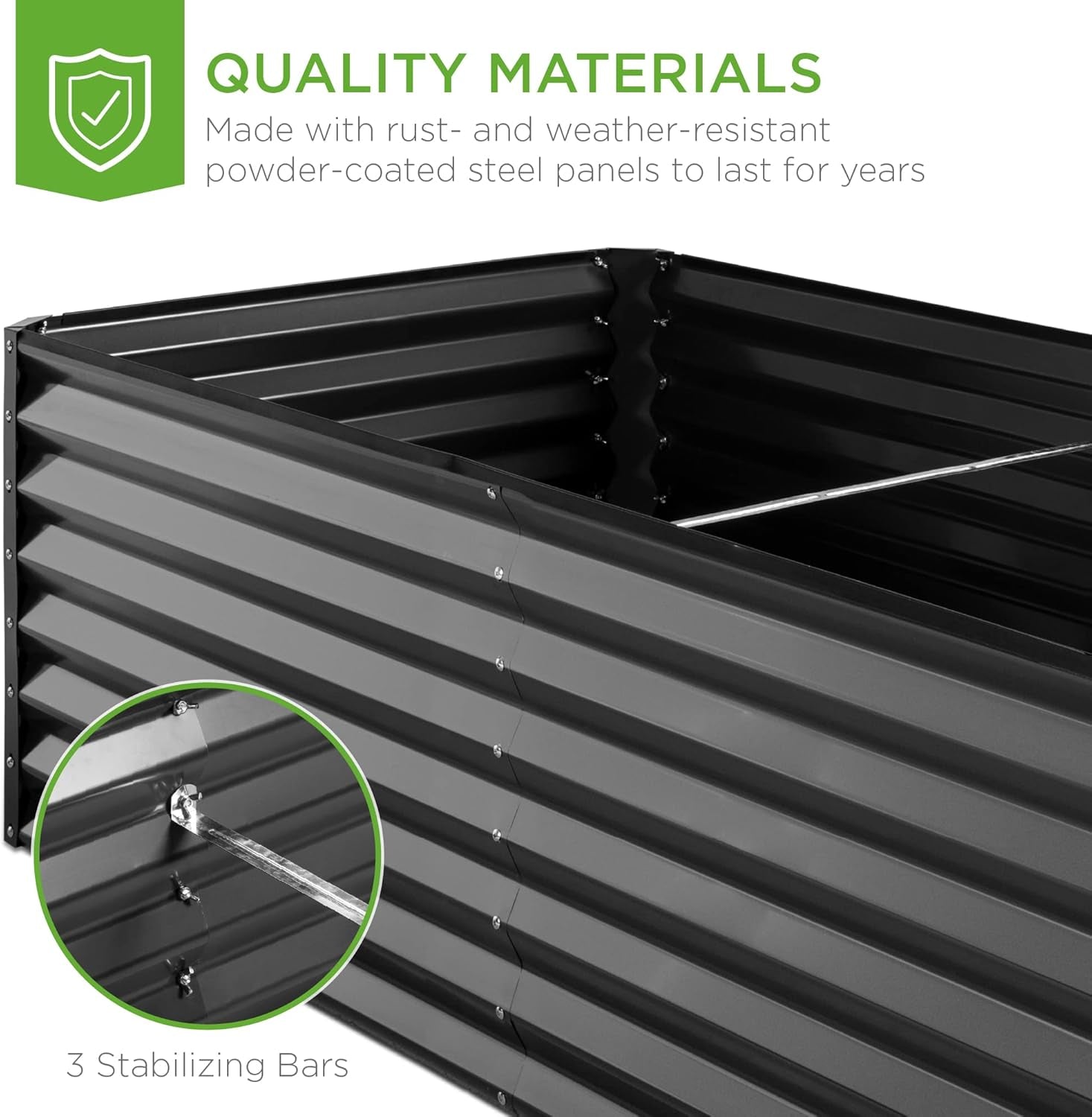 8x4x2ft Outdoor Metal Raised Garden Bed, Deep Root Planter Box for Vegetables, Flowers, Herbs, and Succulents w/ 478 Gallon Capacity - Gray